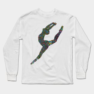 Dancing Ballerina Ballet Dance Silhouette Children's Youth Girls' T-Shirt Long Sleeve T-Shirt